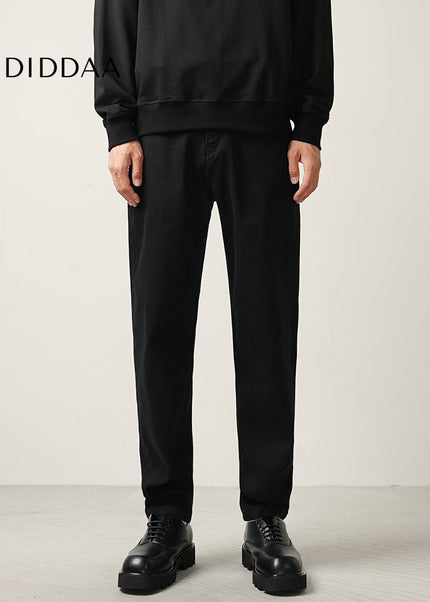Black Micro Tapered Stretch Jeans for Men - Men’s Jeans