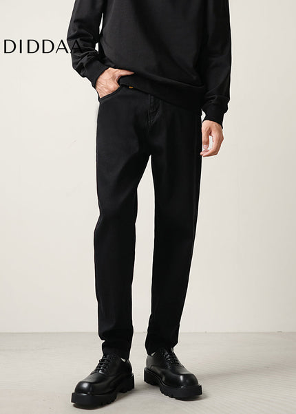 Black Micro Tapered Stretch Jeans for Men - Men’s Jeans
