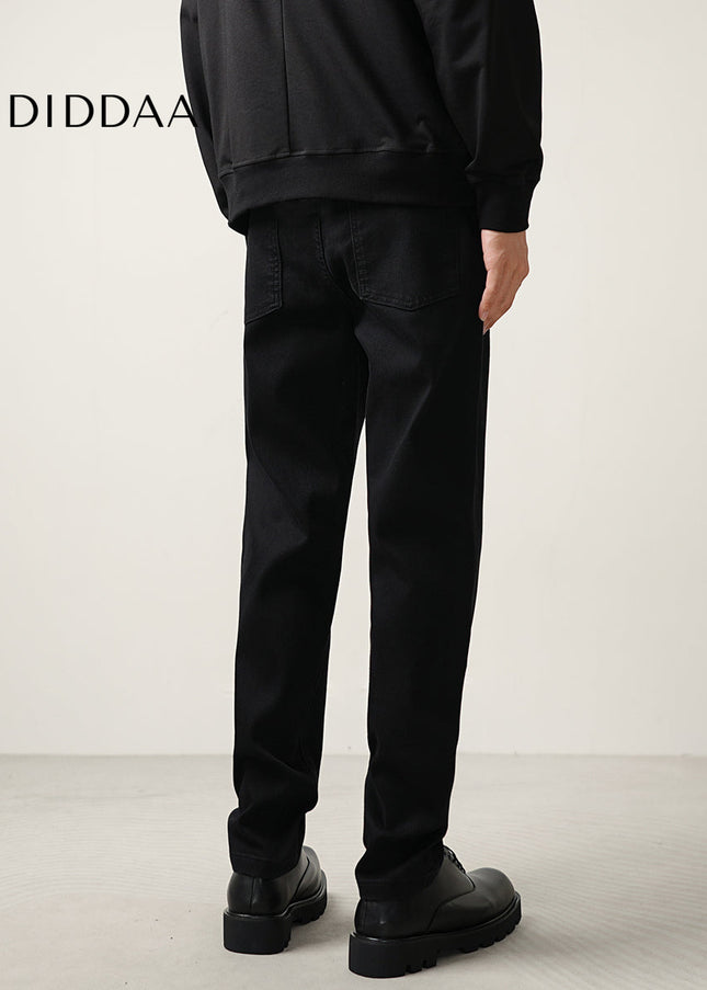 Black Micro Tapered Stretch Jeans for Men - Men’s Jeans