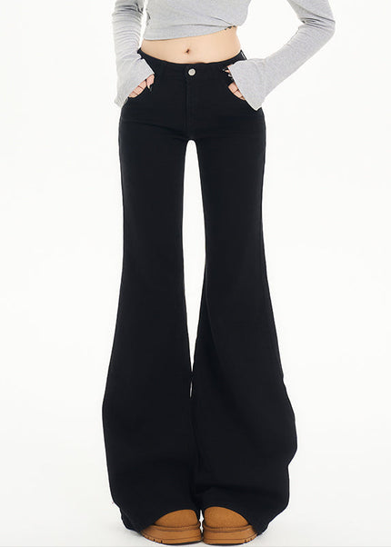Black Non-Stick Flared Pants Women’s Wide-Leg Jeans - Women’s Jeans