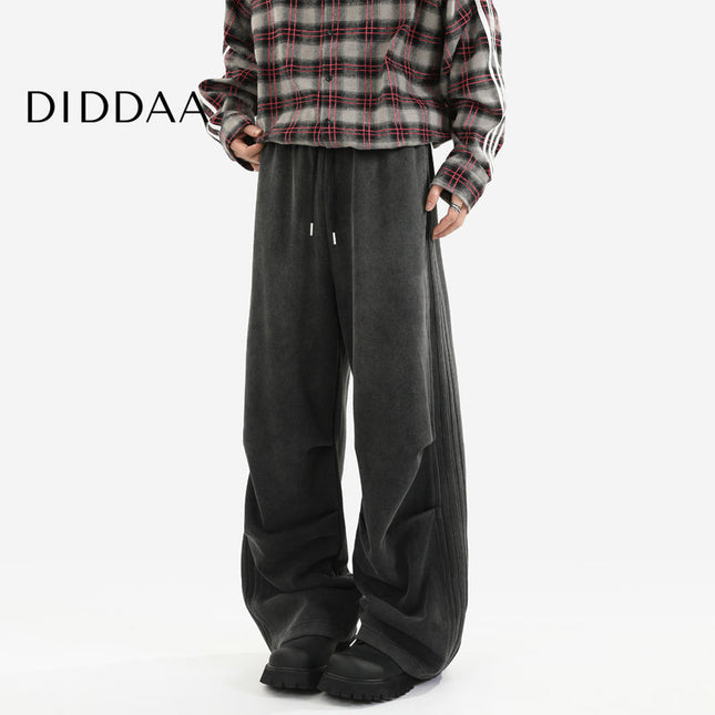 Black Pleated Vintage Athleisure Sweatpants Men - S / Black - Unisex Sweatpants