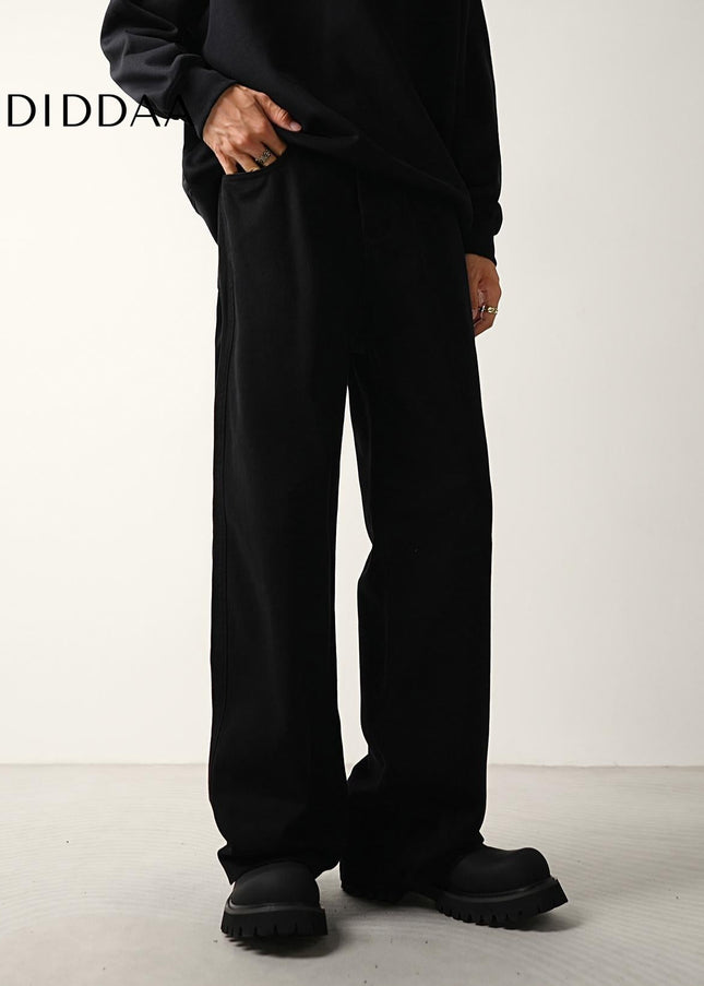Black Relaxed Wide-Leg Jeans for Men’s Fashion - Men’s Jeans