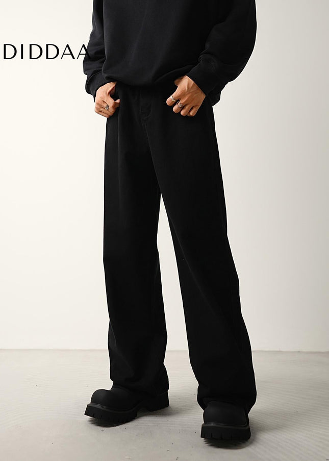 Black Relaxed Wide-Leg Jeans for Men’s Fashion - Men’s Jeans