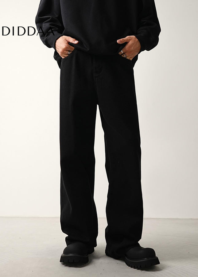 Black Relaxed Wide-Leg Jeans for Men’s Fashion - Men’s Jeans