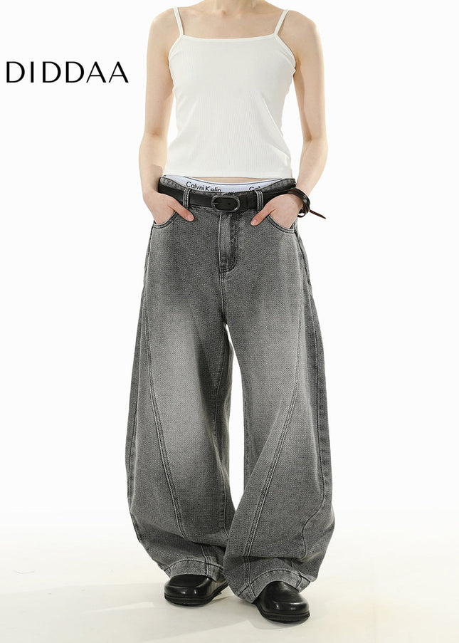 Black Retro Distressed Scimitar Jeans for Men and Women - Men’s Jeans