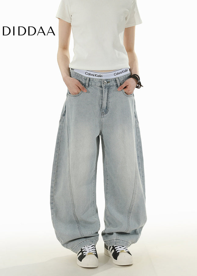 Black Retro Distressed Scimitar Jeans for Men and Women - Men’s Jeans