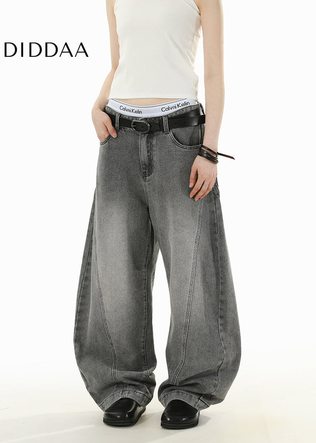 Black Retro Distressed Scimitar Jeans for Men and Women - Men’s Jeans