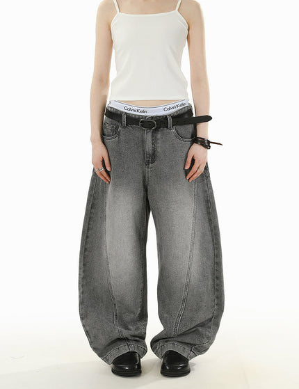 Black Retro Distressed Scimitar Jeans for Men and Women - S / Grey - Men’s Jeans