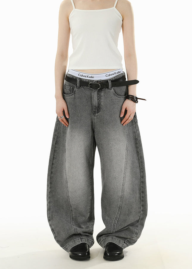 Black Retro Distressed Scimitar Jeans for Men and Women - S / Grey - Men’s Jeans