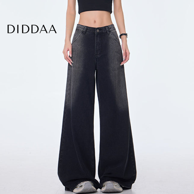 Black Retro Gradient High Waist Wide Leg Jeans - S / Black - Women’s Jeans