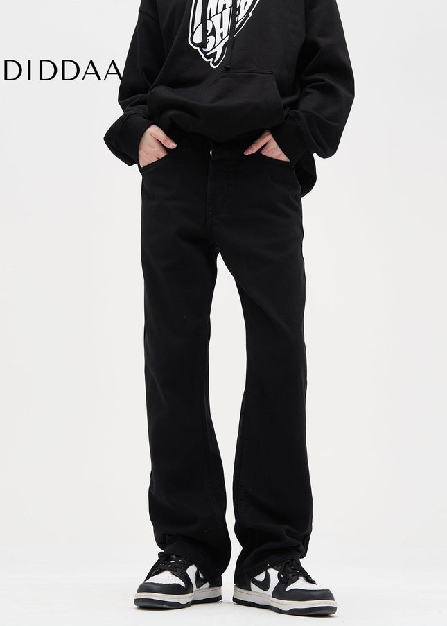 Black Retro Slim Straight Jeans for Men - Men’s Jeans