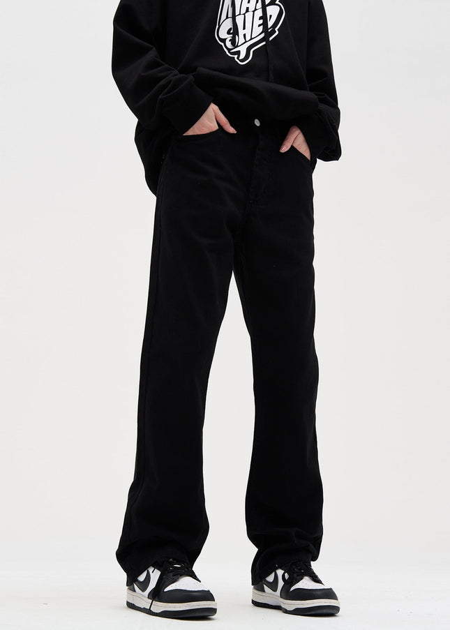 Black Retro Slim Straight Jeans for Men - Men’s Jeans