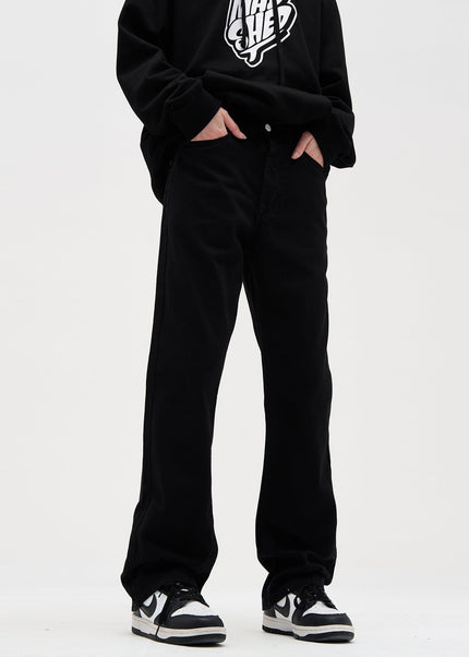 Black Retro Slim Straight Jeans for Men - Men’s Jeans