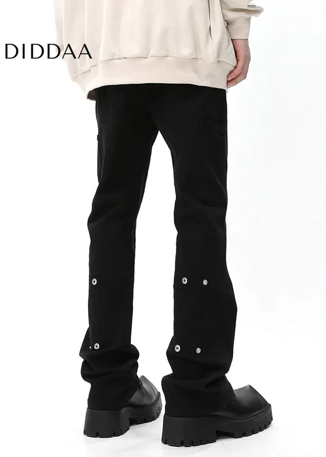 Black Retro Slim Straight-Leg Jeans for Men - Men’s Jeans
