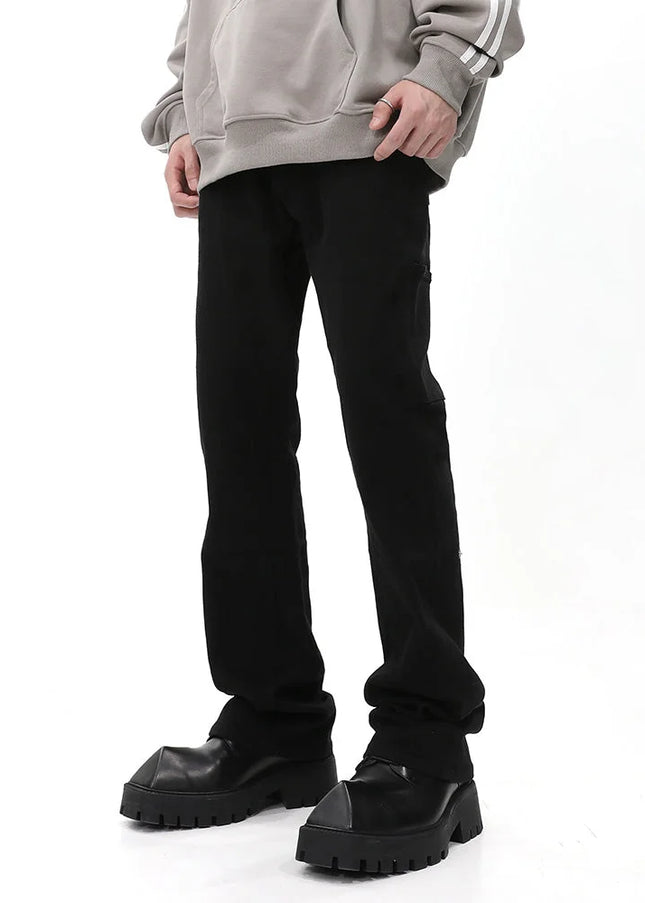 Black Retro Slim Straight-Leg Jeans for Men - Men’s Jeans