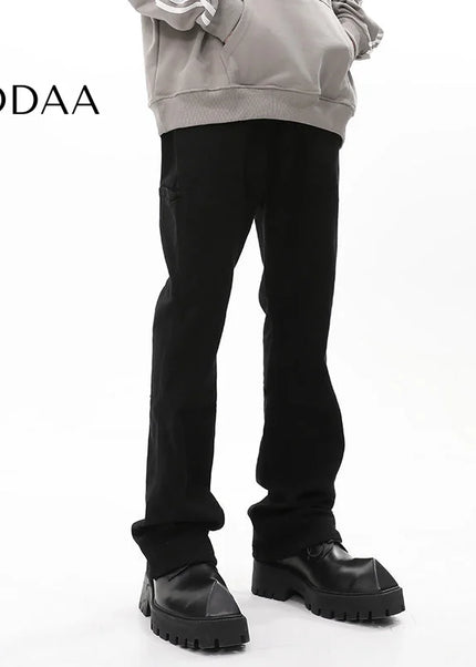 Black Retro Slim Straight-Leg Jeans for Men - S / Black - Men’s Jeans