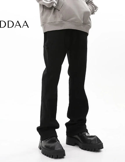 Black Retro Slim Straight-Leg Jeans for Men - S / Black - Men’s Jeans