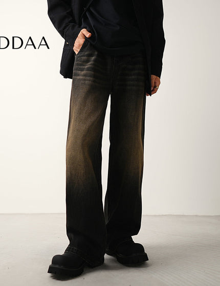 Black Retro Wash Loose Wide-Leg Jeans for Men - S / Black - Men’s Jeans