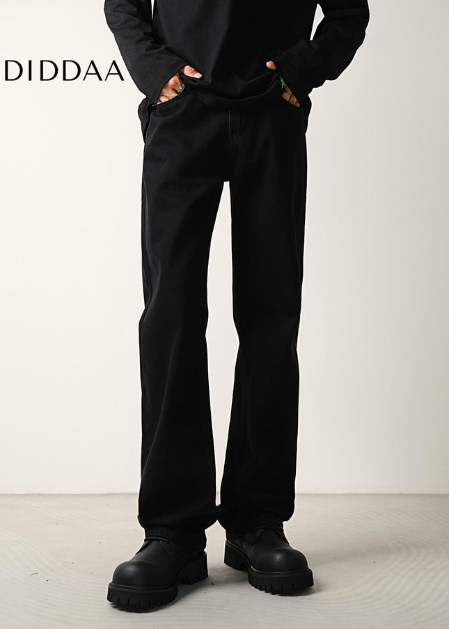 Black Slightly Flared Wide-Leg Jeans for Men and Women - Men’s Jeans