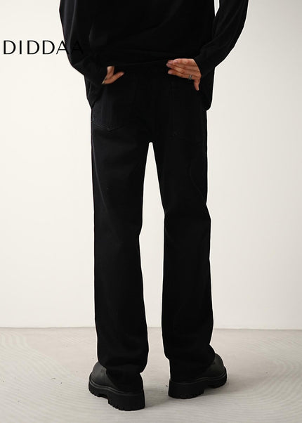 Black Slightly Flared Wide-Leg Jeans for Men and Women - Men’s Jeans