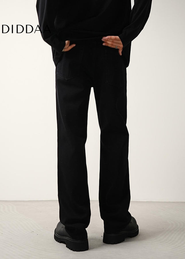 Black Slightly Flared Wide-Leg Jeans for Men and Women - Men’s Jeans