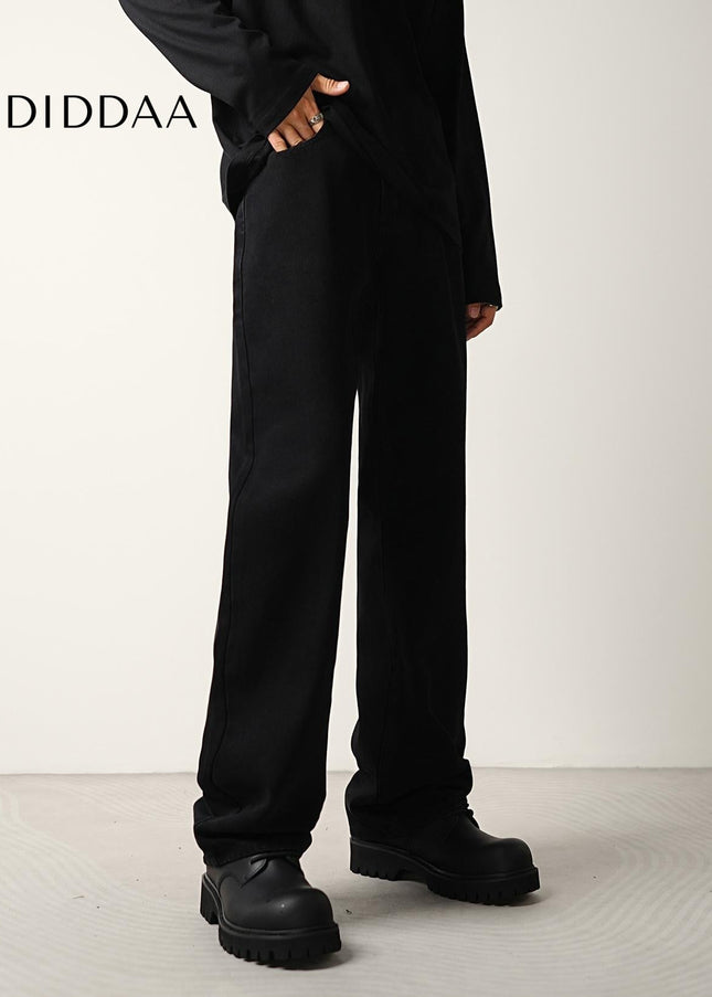 Black Slightly Flared Wide-Leg Jeans for Men and Women - Men’s Jeans