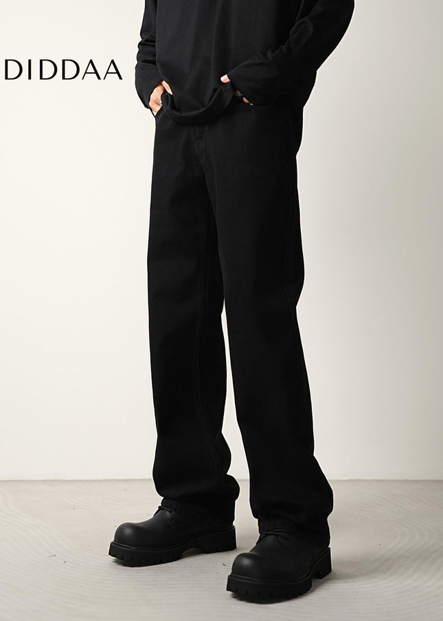 Black Slightly Flared Wide-Leg Jeans for Men and Women - Men’s Jeans