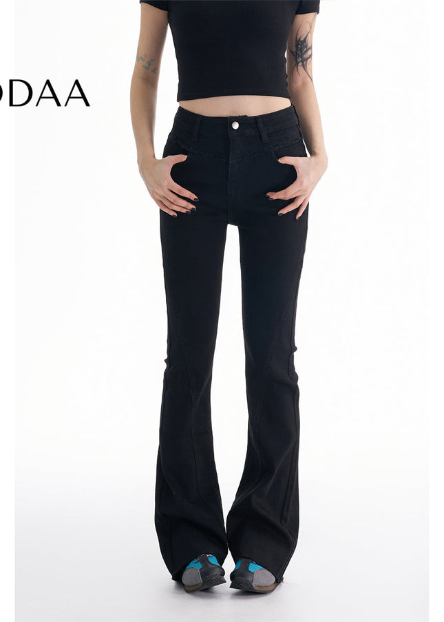 Black Slim High Waist Bootcut Jeans for Women - Women’s Jeans