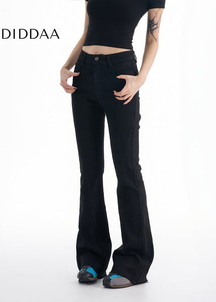 Black Slim High Waist Bootcut Jeans for Women - Women’s Jeans