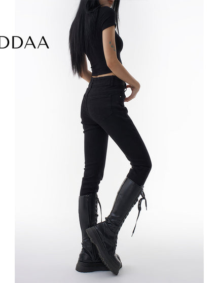 Black Slimming High Waist Stretch Jeans for Women - 26 / Black - Women’s Jeans
