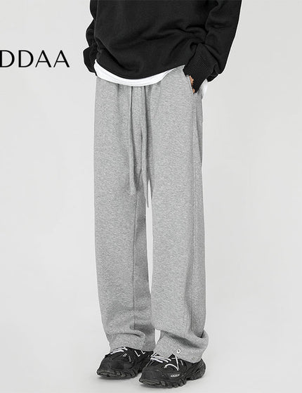 Black Straight Drape Casual Sweatpants for Men - M / Grey - Unisex Sweatpants