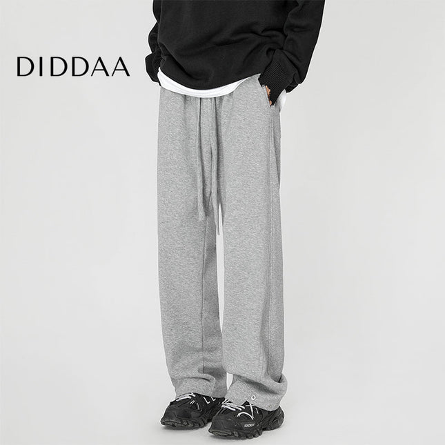 Black Straight Drape Casual Sweatpants for Men - M / Grey - Unisex Sweatpants