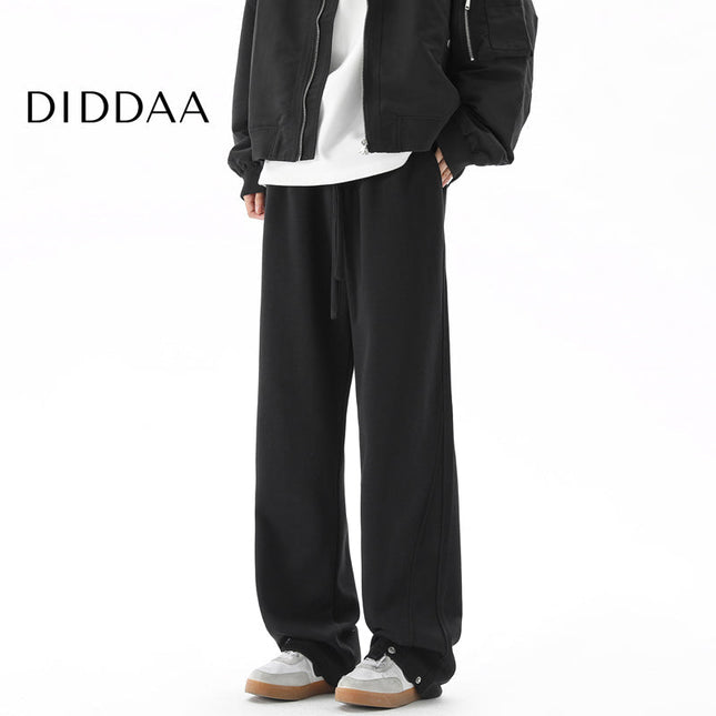 Black Straight Drape Casual Sweatpants for Men - M / Black - Unisex Sweatpants