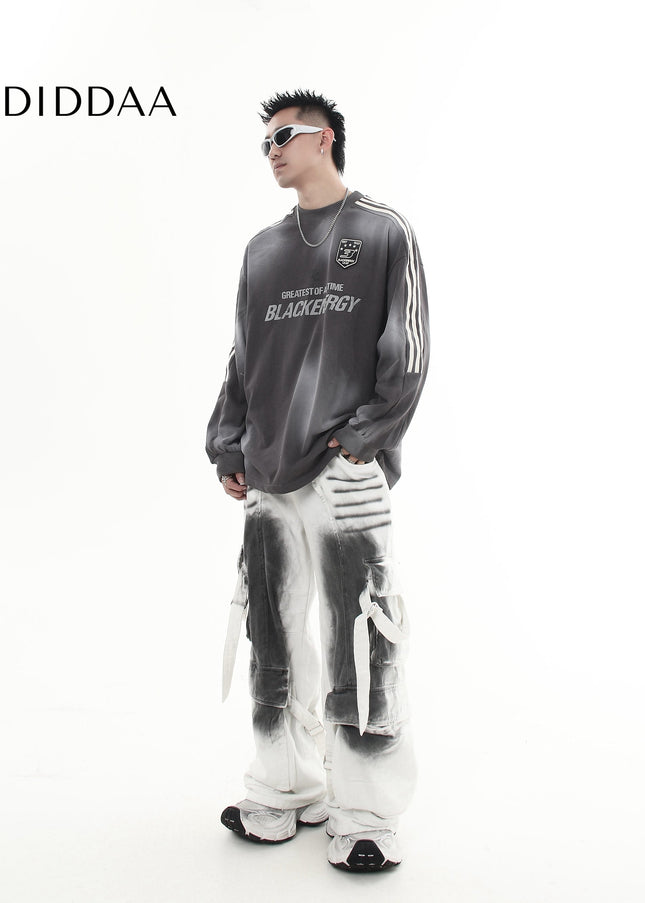 Black Strappy Bootcut Multi-Pocket Cargo Pants - Women’s Jeans