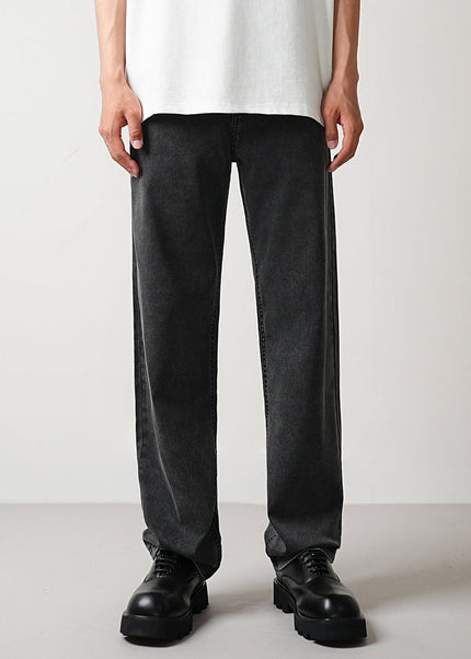 Black Stretch Drape Slim Fit Casual Jeans for Men - 28 / Dark Grey - Men’s Jeans