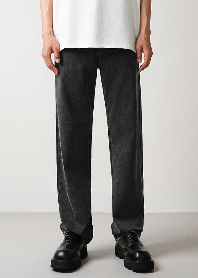 Black Stretch Drape Slim Fit Casual Jeans for Men - 28 / Dark Grey - Men’s Jeans