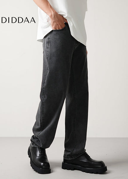 Black Stretch Drape Slim Fit Casual Jeans for Men - Men’s Jeans