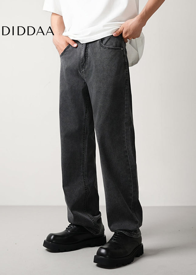 Black Stretch Drape Slim Fit Casual Jeans for Men - Men’s Jeans