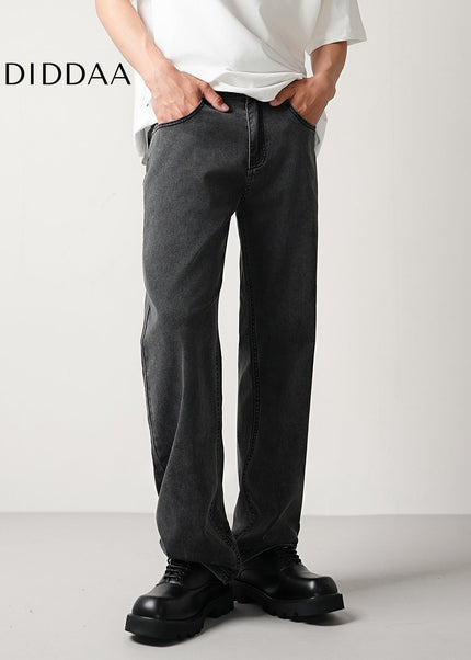 Black Stretch Drape Slim Fit Casual Jeans for Men - Men’s Jeans