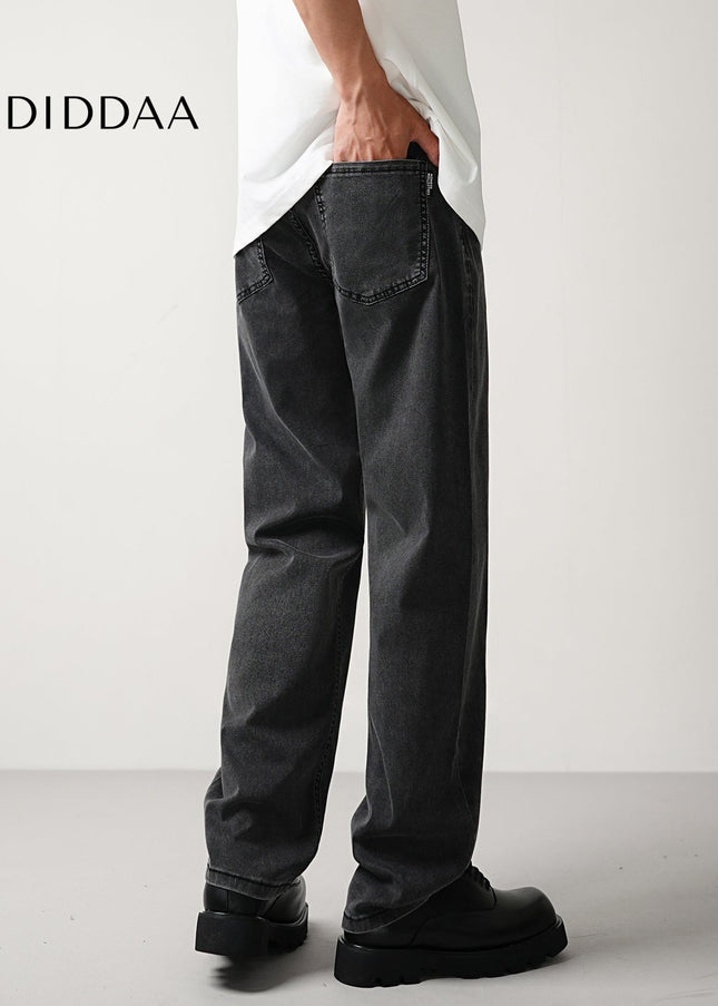 Black Stretch Drape Slim Fit Casual Jeans for Men - Men’s Jeans