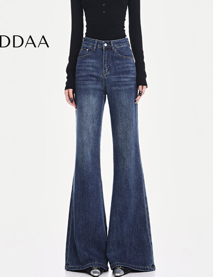 Black Stretch High Waist Bootcut Jeans for Women - S / Dark Blue - Women’s Jeans