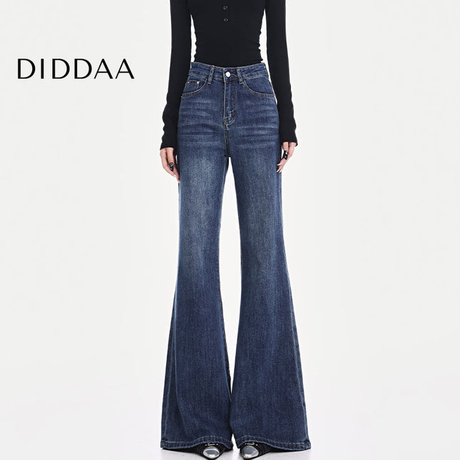 Black Stretch High Waist Bootcut Jeans for Women - S / Dark Blue - Women’s Jeans