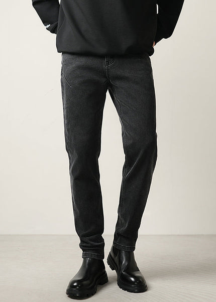 Black Stretch Loose Straight Leg Jeans for Men - 28 / Dark Grey - Men’s Jeans