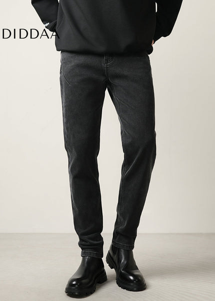 Black Stretch Loose Straight Leg Jeans for Men - Men’s Jeans