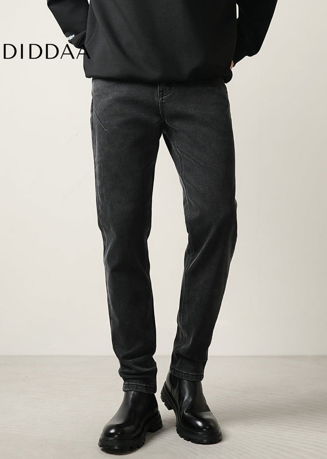 Black Stretch Loose Straight Leg Jeans for Men - Men’s Jeans