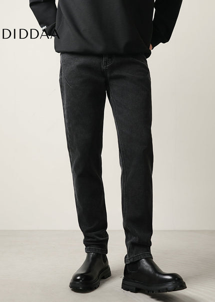 Black Stretch Loose Straight Leg Jeans for Men - Men’s Jeans