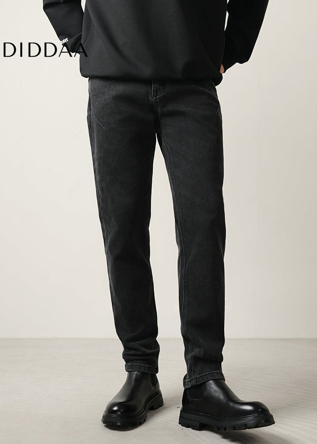 Black Stretch Loose Straight Leg Jeans for Men - Men’s Jeans
