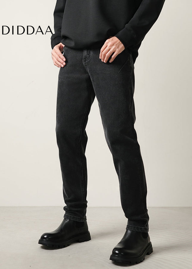 Black Stretch Loose Straight Leg Jeans for Men - Men’s Jeans