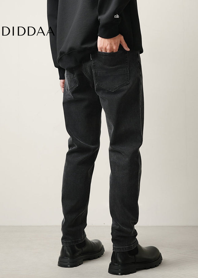 Black Stretch Loose Straight Leg Jeans for Men - Men’s Jeans