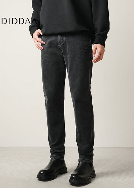 Black Stretch Loose Straight Leg Jeans for Men - Men’s Jeans